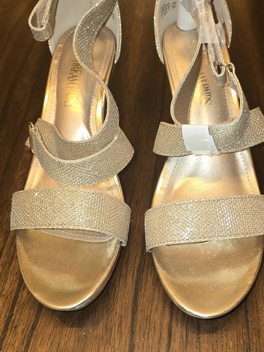 Dream Pairs Gold Glitter Strappy Sandals